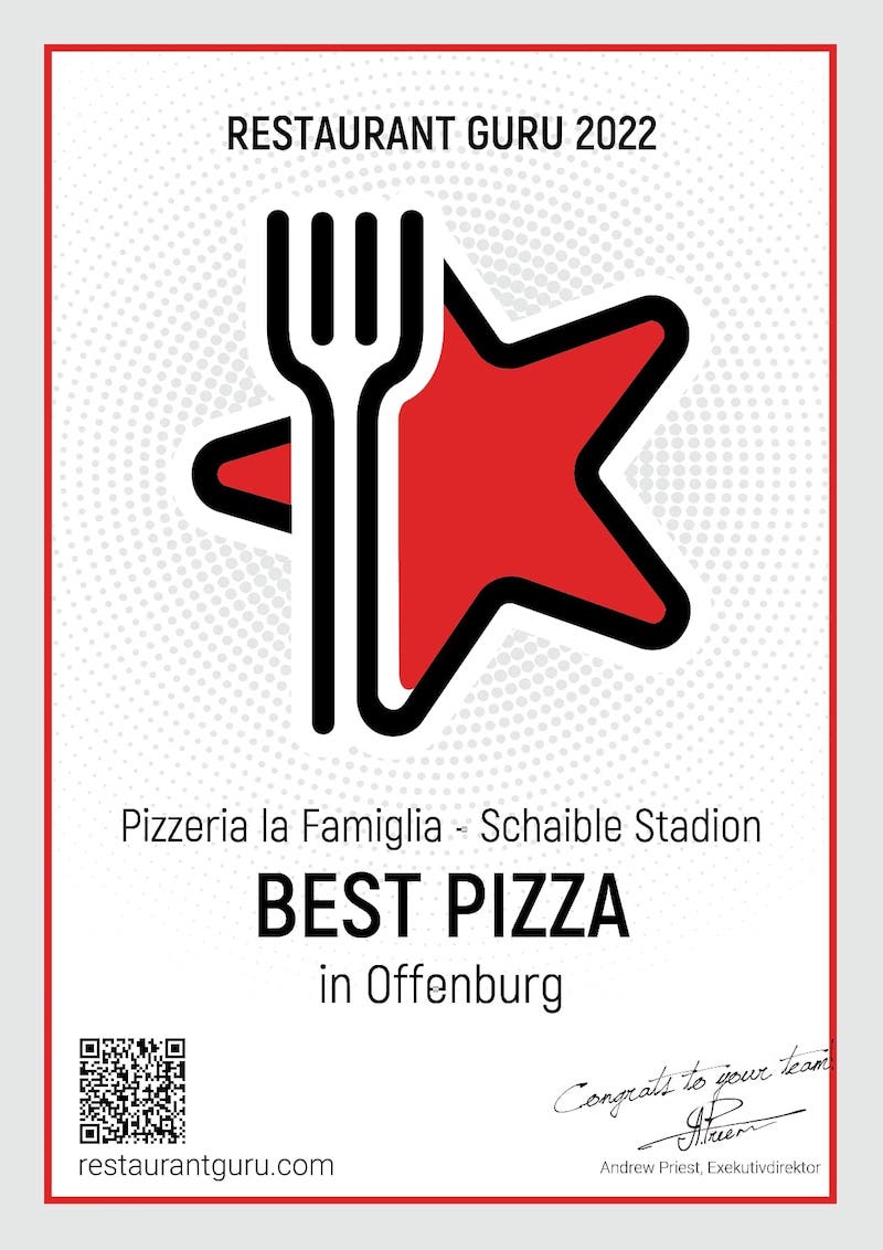 Beste Pizza in Offenburg, Restaurant Guru Gewinner 2022